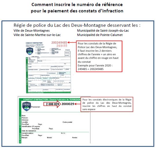 Paiement D Un Constat D Infraction Ville De Deux Montagnes